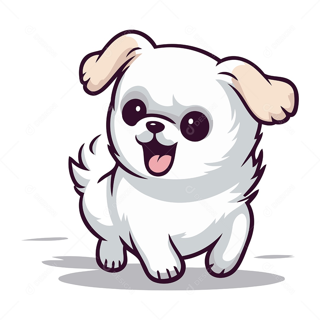 Cachorro Fofo de Desenho Animado Ilustração Vetor EPS