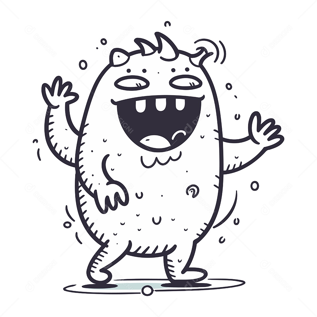 Monstro de Desenho Animado Ilustração Vetor EPS