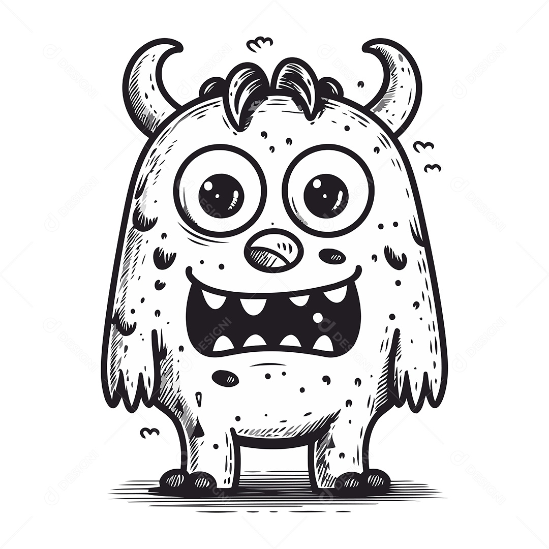 Monstro de Desenho Animado Ilustração Vetor EPS