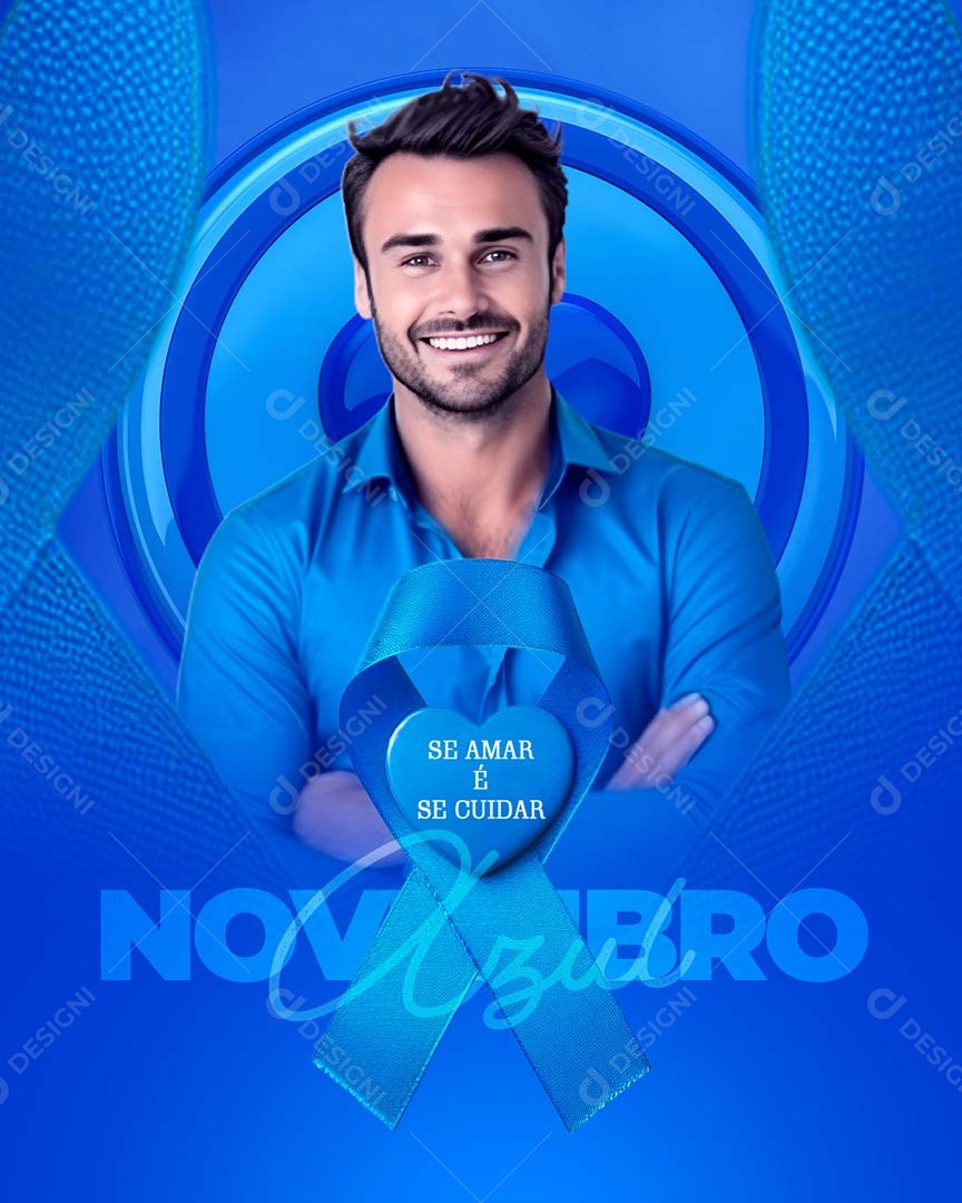 Feed Se Amar é Se Cuidar Novembro Azul Social Media PSD Editável