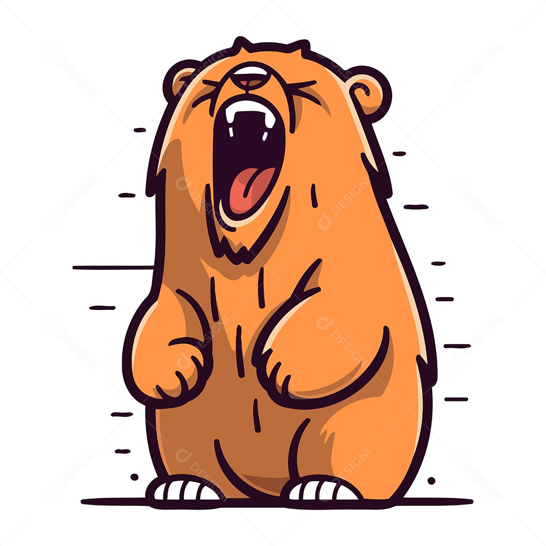 Urso de Desenho Animado Ilustração Vetor EPS