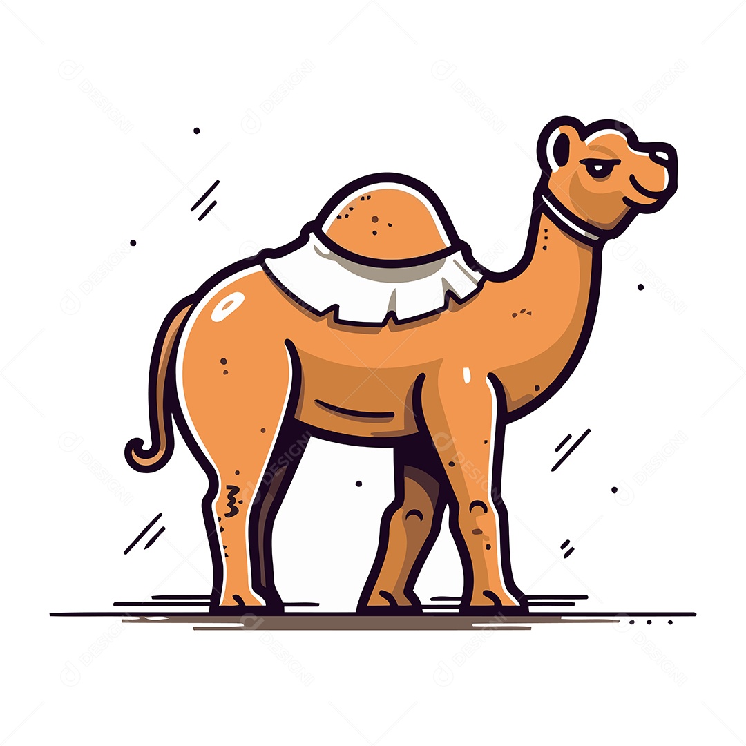 Camelo de Desenho Animado Ilustração Vetor EPS