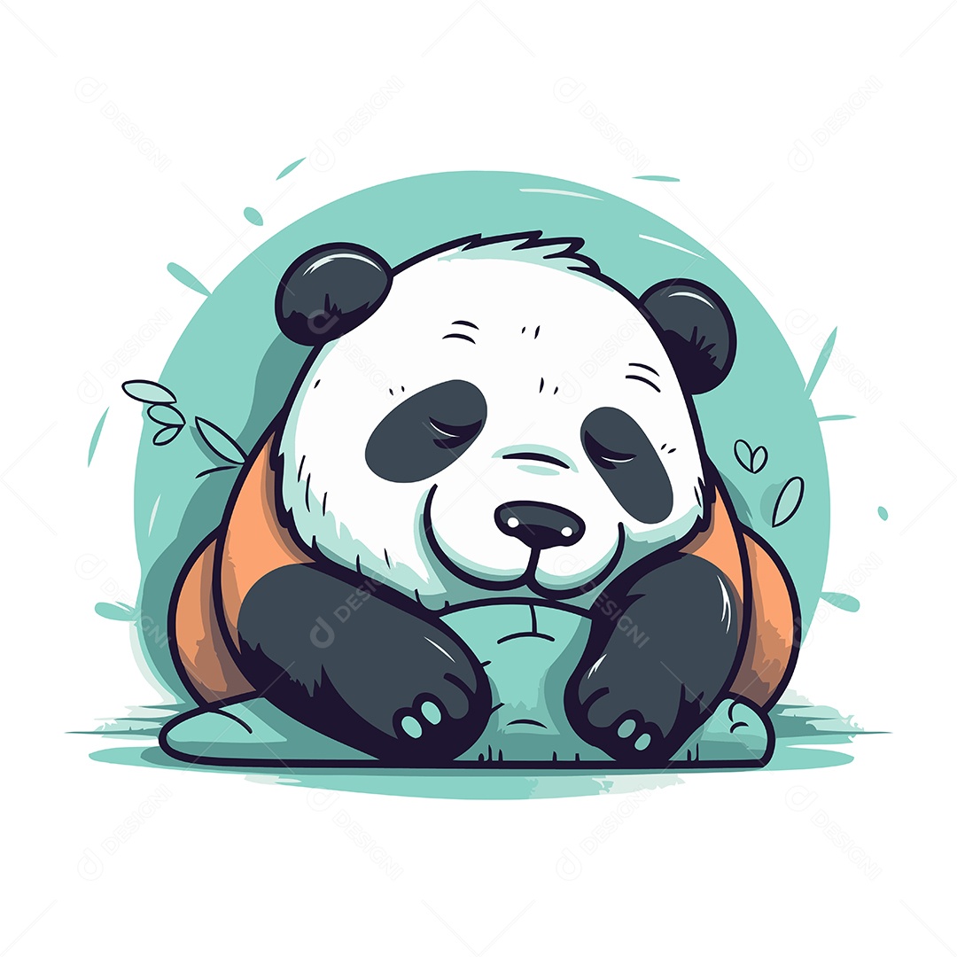 Panda Dormindo Desenho Animado Ilustração Vetor EPS