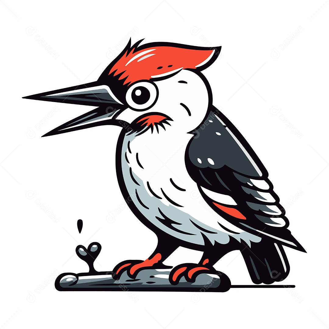 Pica Pau de Desenho Animado Ilustração Vetor EPS