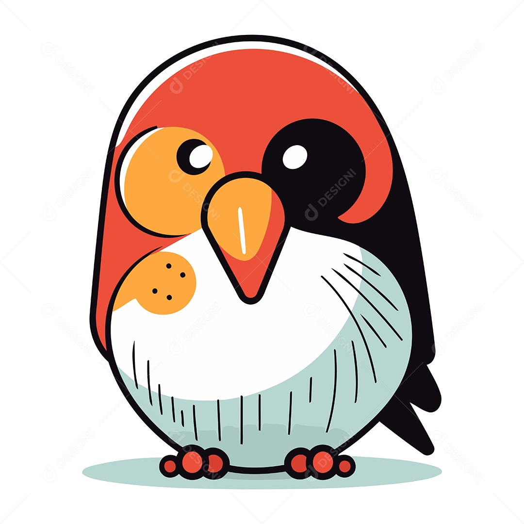 Pinguim de Desenho Animado Ilustração Vetor EPS