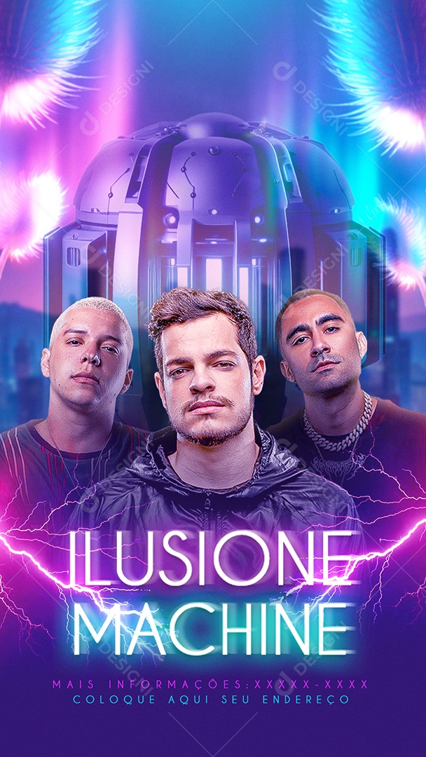 Social Media Flyer Story Ilusione Machine PSD Editável