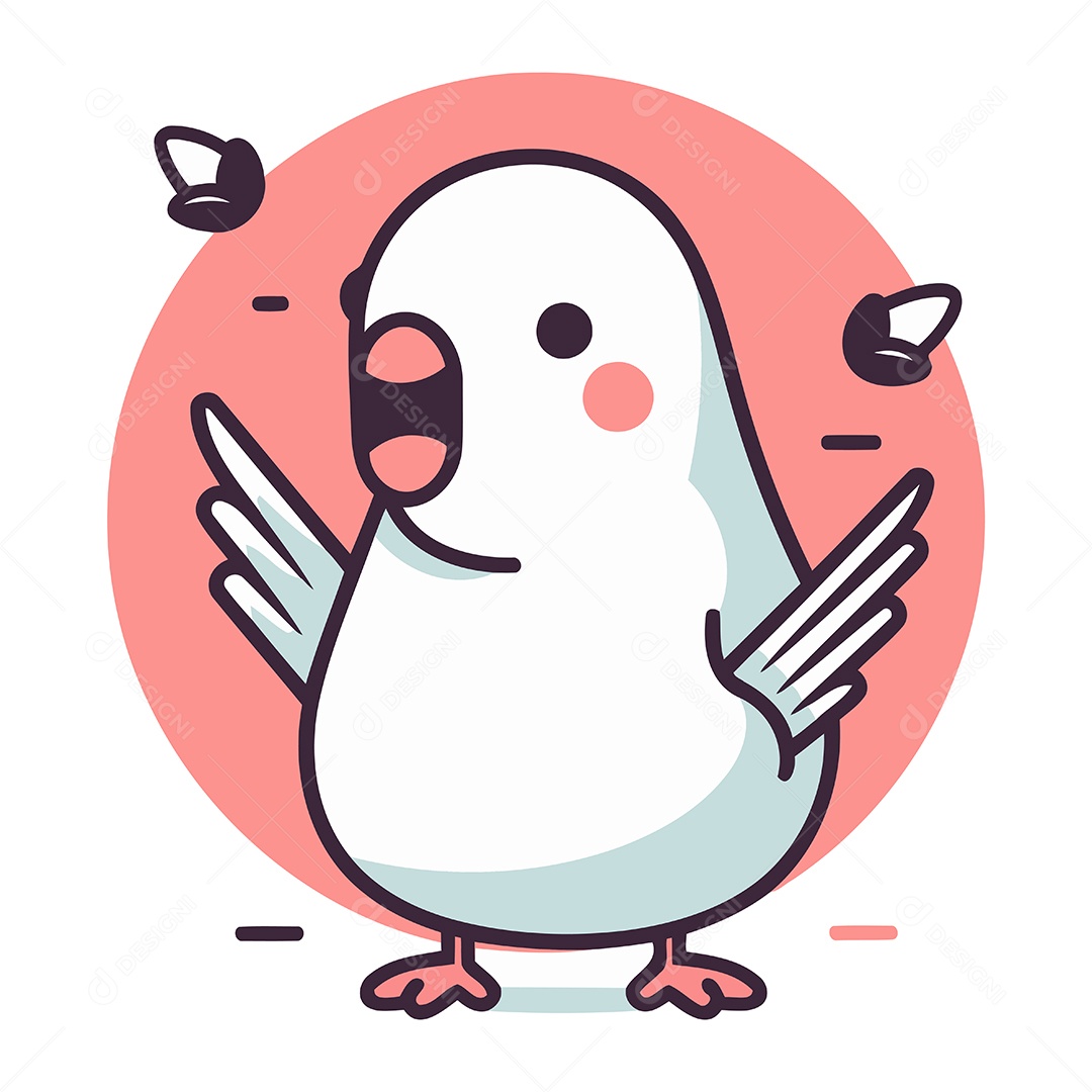 Pombo Fofo de Desenho Animado Ilustração Vetor EPS