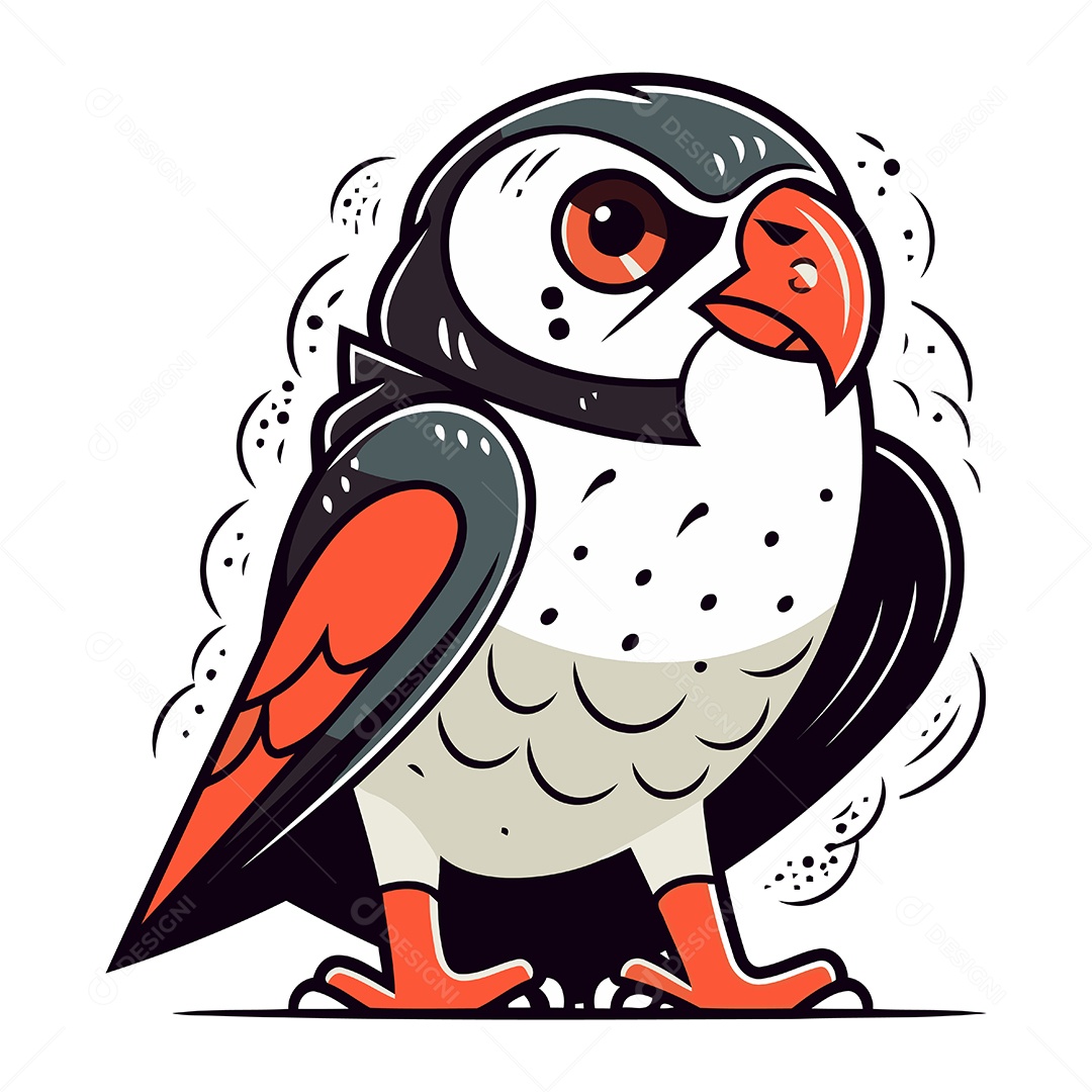 Águia de Desenho Animado Ilustração Vetor EPS