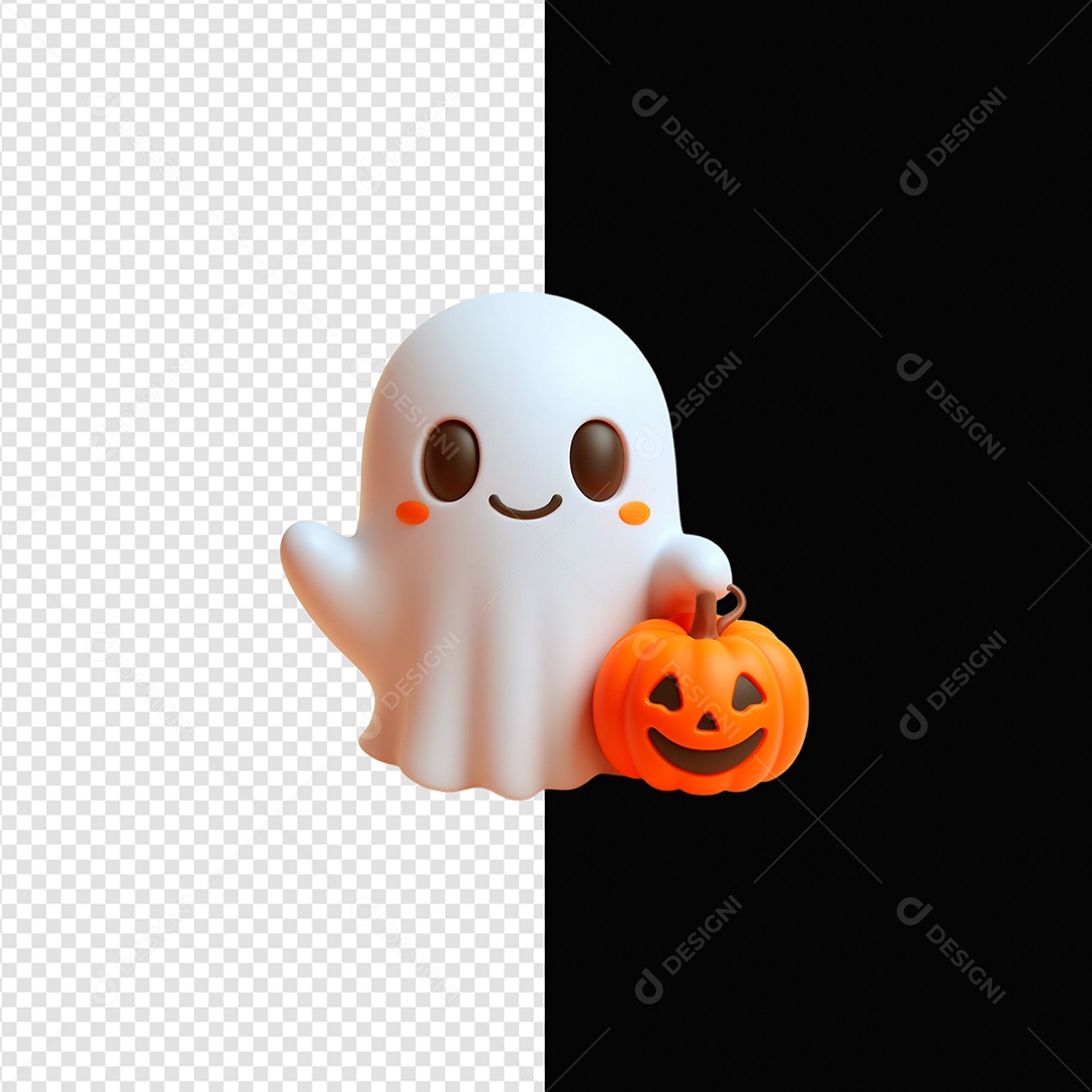 Elemento 3D Fantasma Halloween Para Composição PSD