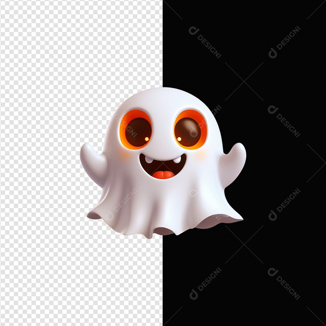 Elemento 3D Fantasma Halloween Para Composição PSD