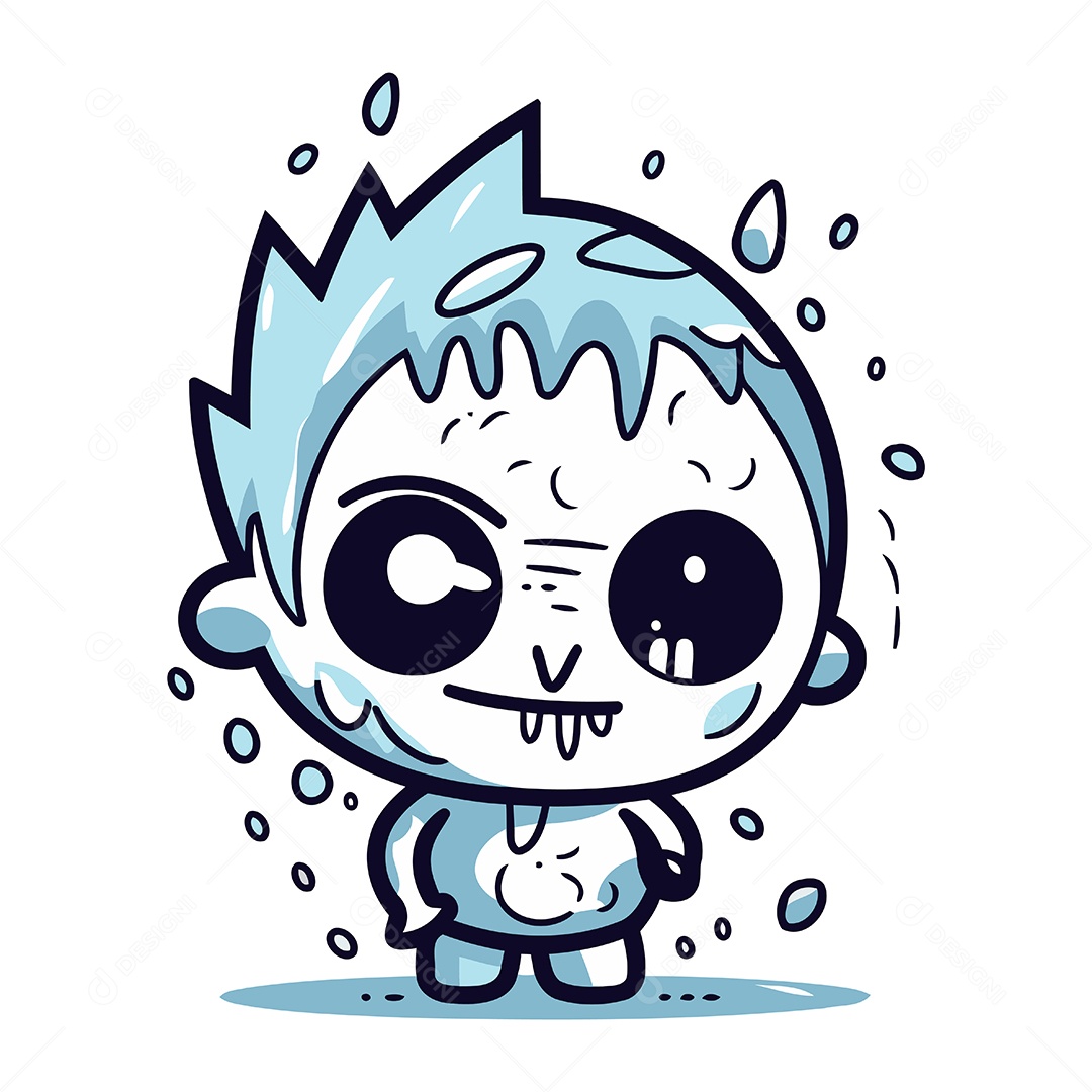 Menino Monstro de Desenho Animado Ilustração Vetor EPS