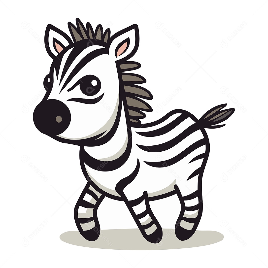 Zebra de Desenho Animado Ilustração Vetor EPS