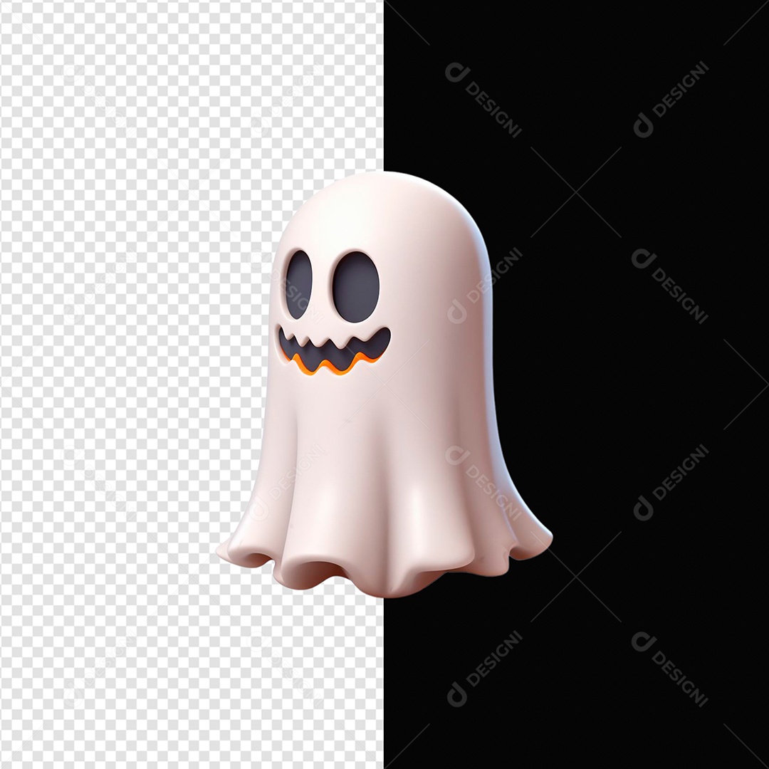 Elemento 3D Fantasma Halloween Para Composição PSD