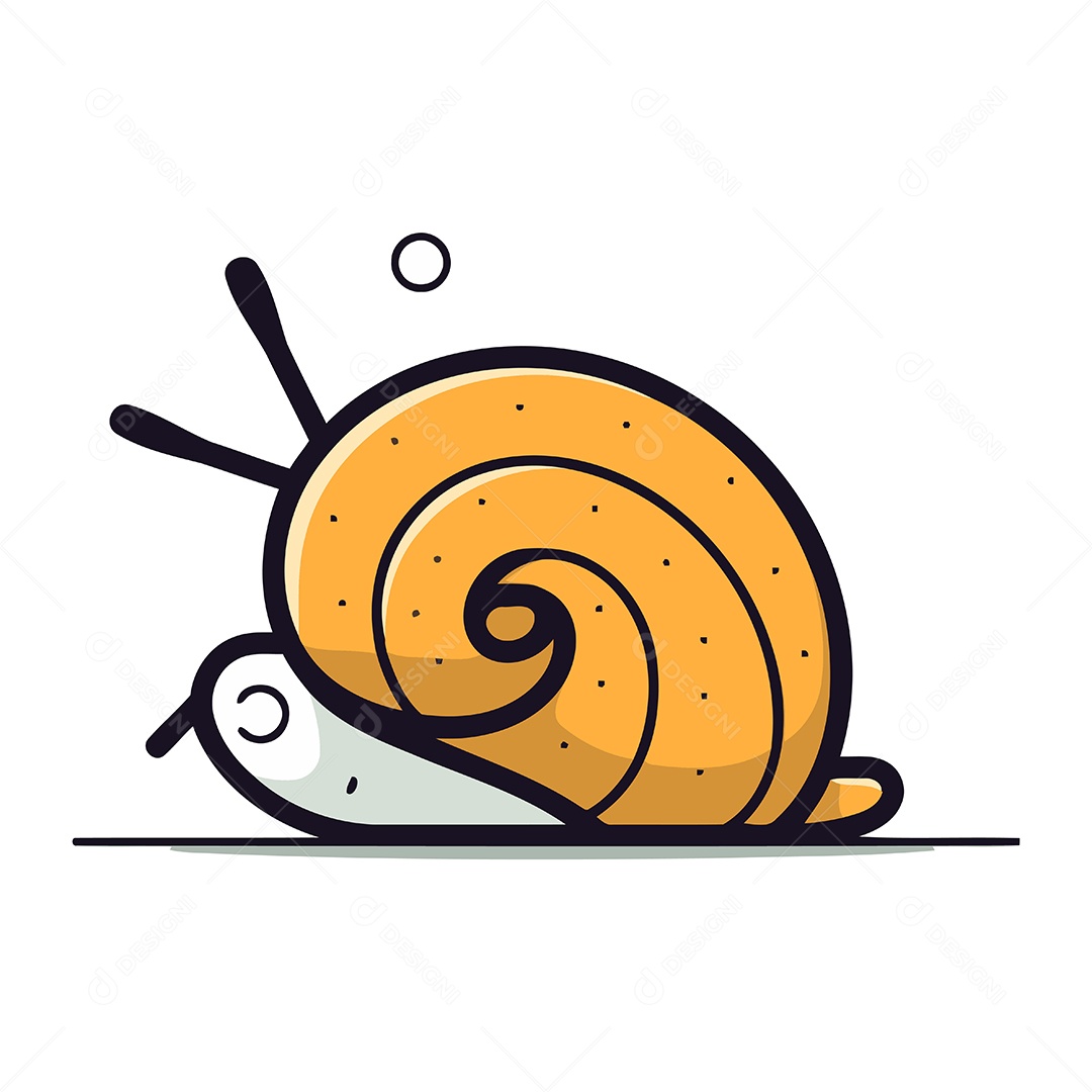 Caracol de Desenho Animado Ilustração Vetor EPS