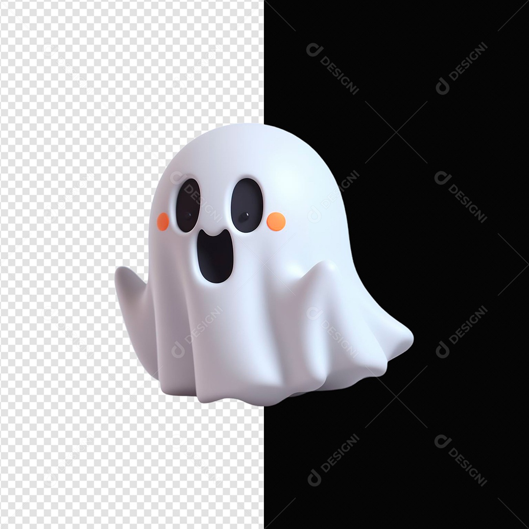 Elemento 3D Fantasma Halloween Para Composição PSD