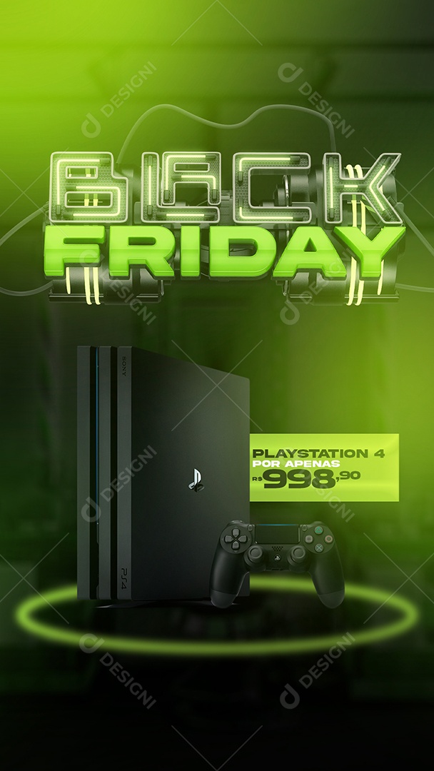 Social Media Story Black Friday Playstation 4 PSD Editável