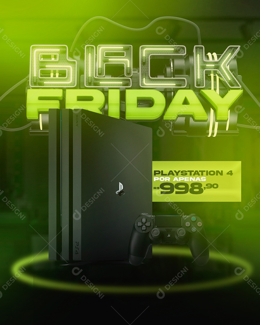 Social Media Feed Lojas De Eletrônicos Playstation 4 PSD Editável