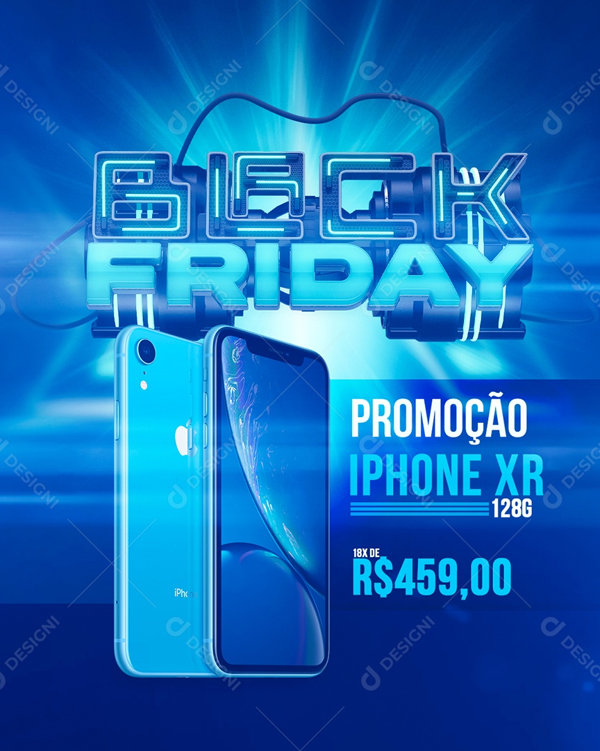 Social Media Black Friday Promoção Iphone XR PSD Editável