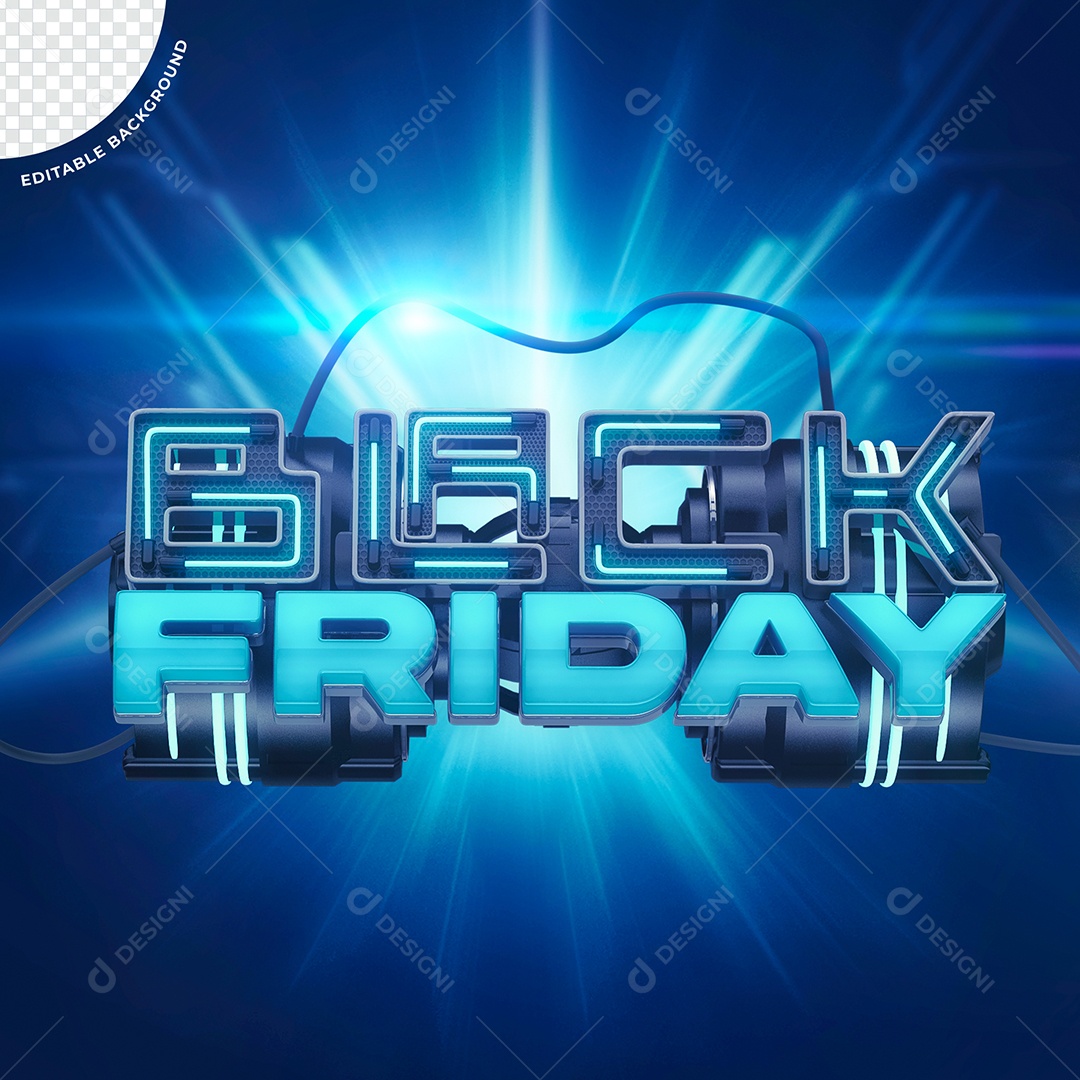 Selo 3D Black Friday Para Composição PSD