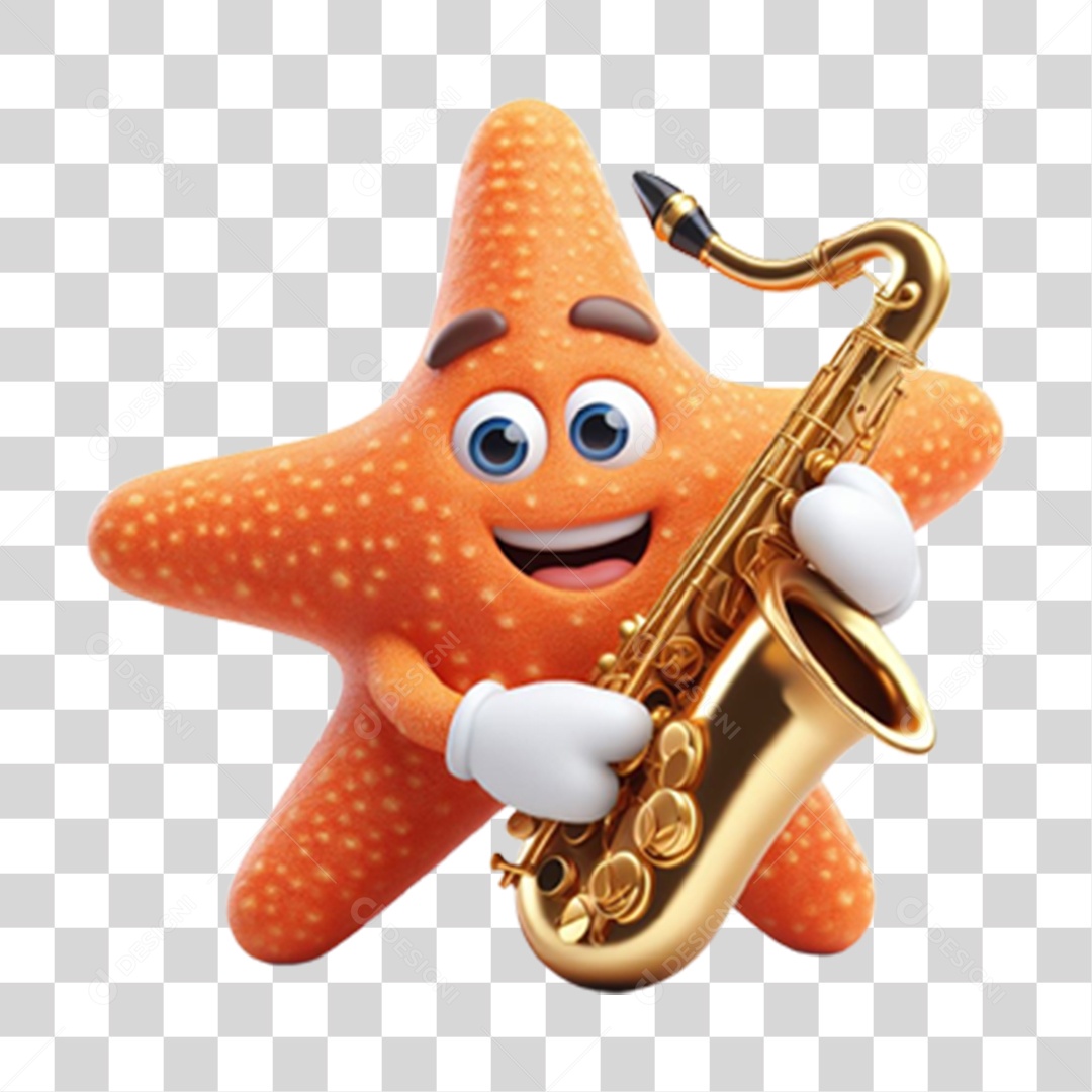 Estrela do Mar Tocando Musicas PNG Transparente