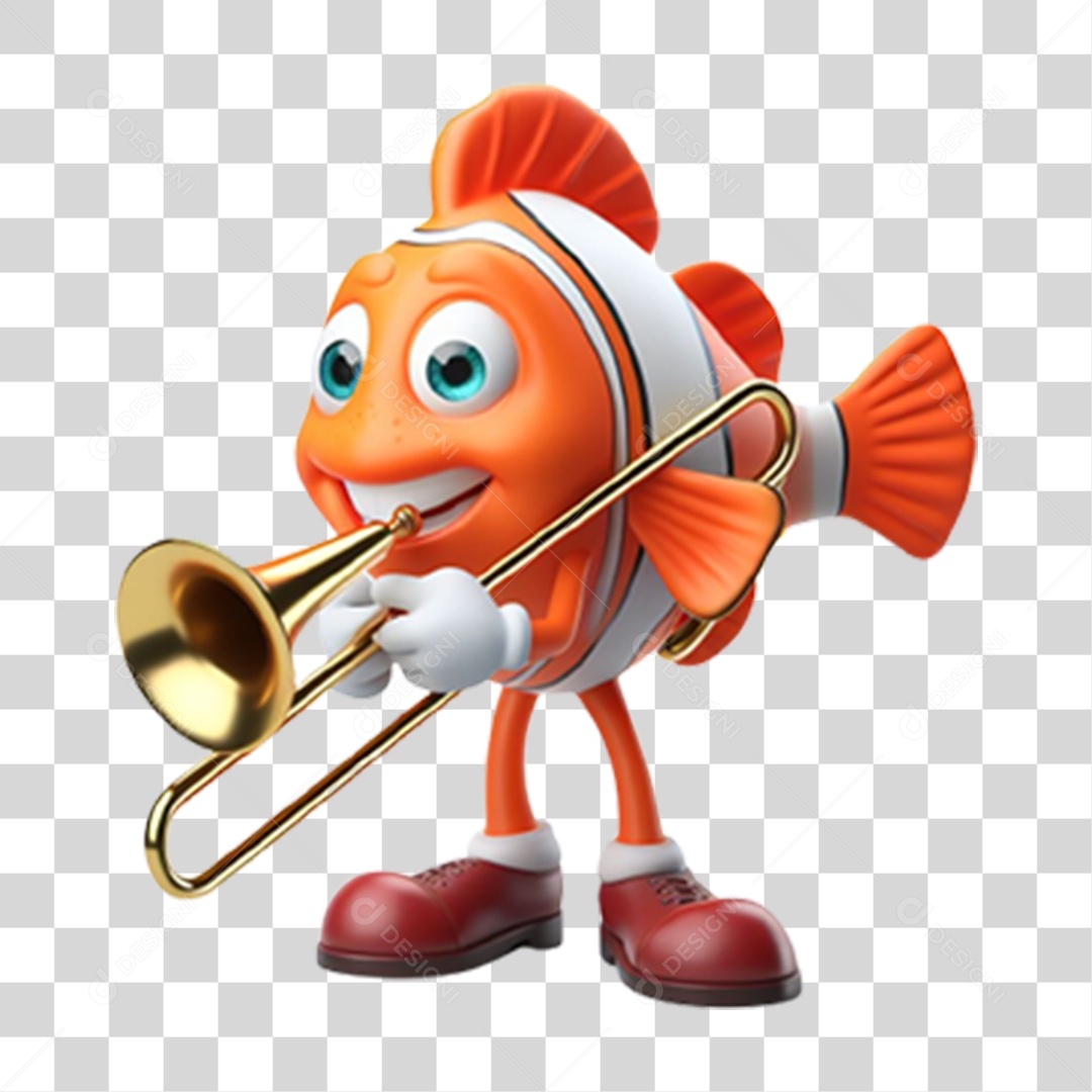 Peixe Nemo Tocando Saxofone PNG Transparente