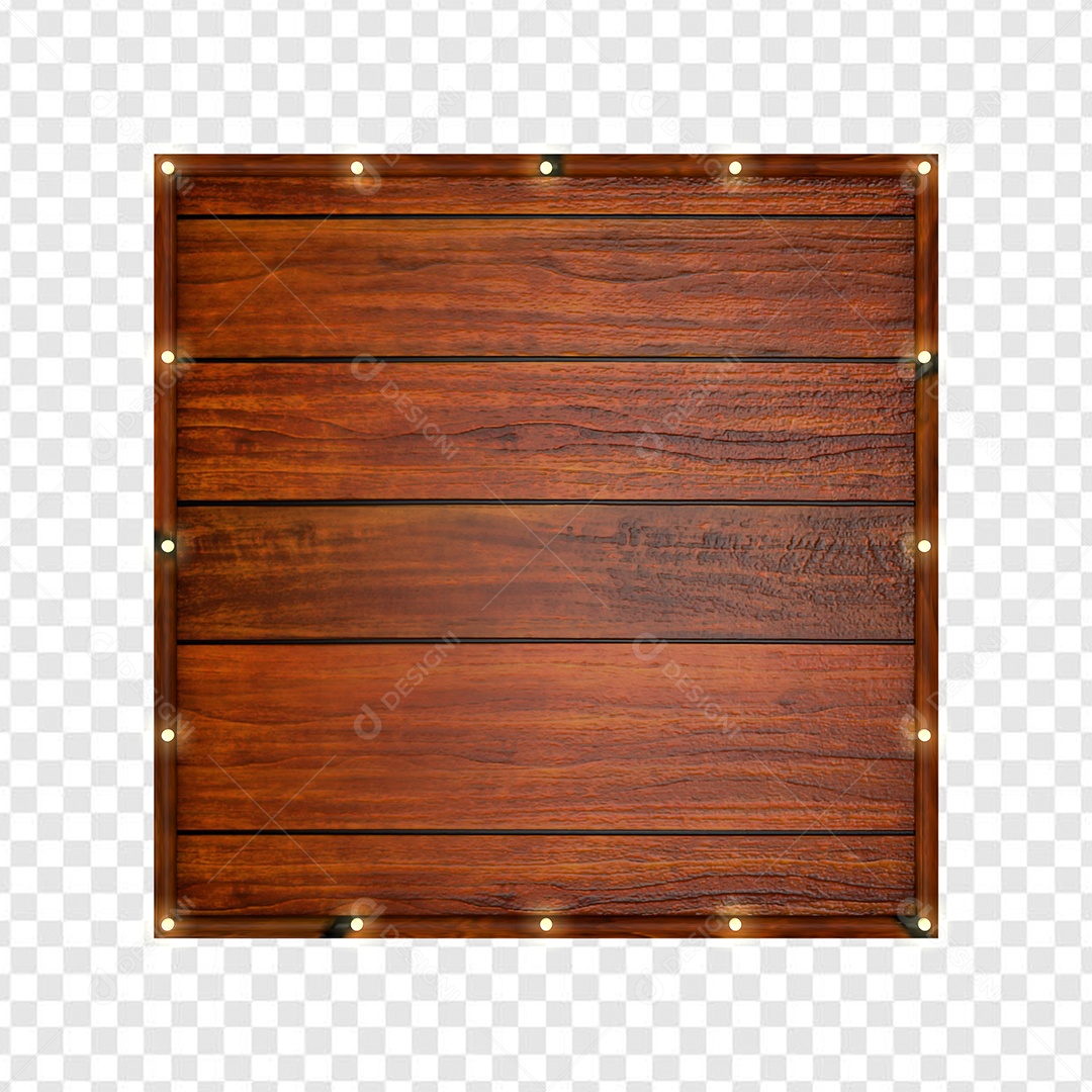 Painel Base de Madeira com LED Elemento 3D para Composição PSD