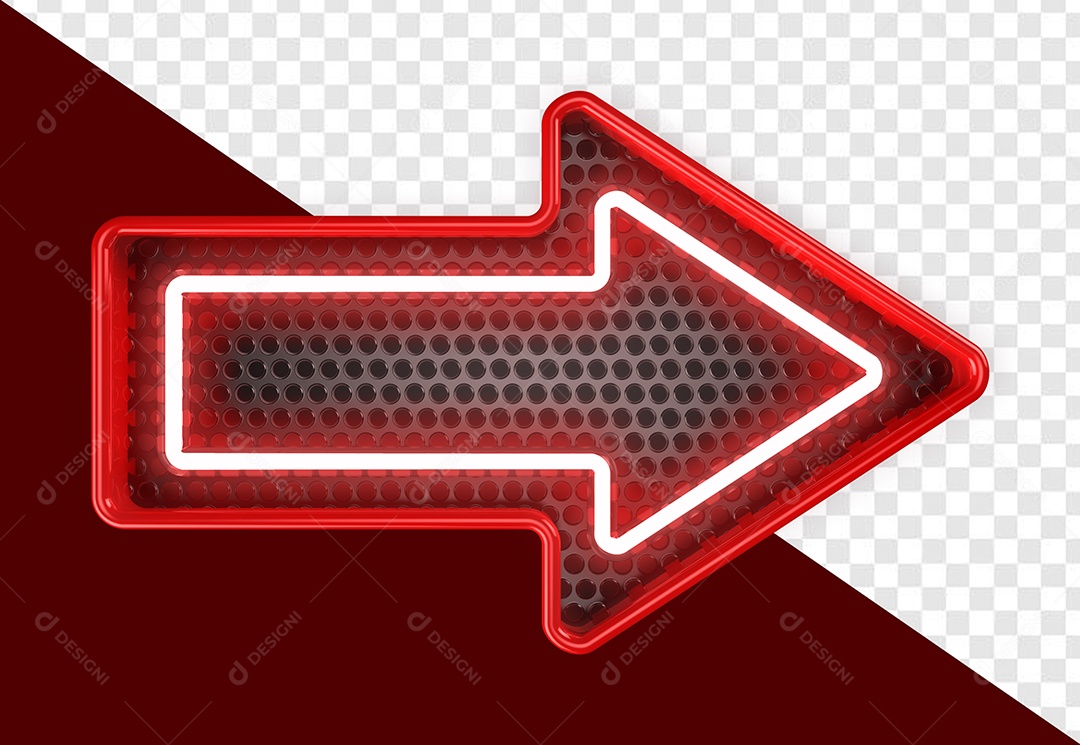 Seta Vermelha com LED Elemento 3D para Composição PSD