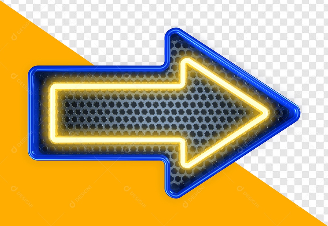 Seta Azul com LED Elemento 3D para Composição PSD