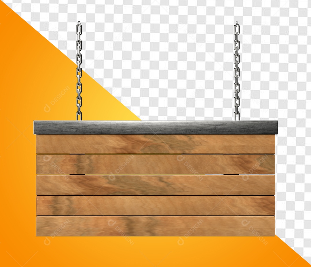 Placa de Madeira Elemento 3D Corrente para Composição PSD