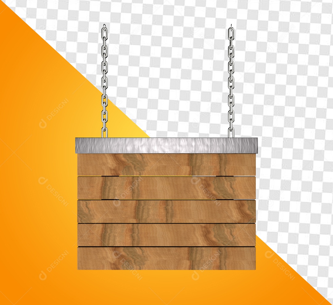 Placa de Madeira Correntes Elemento 3D para Composição PSD