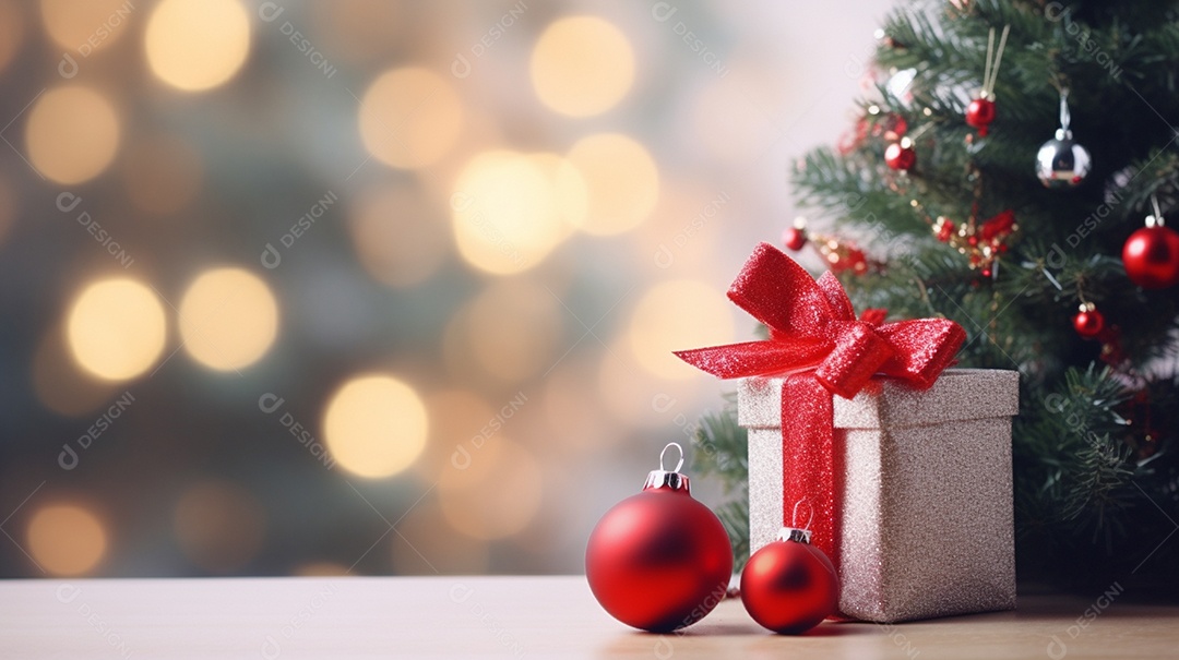 Árvore de natal decorada com presentes