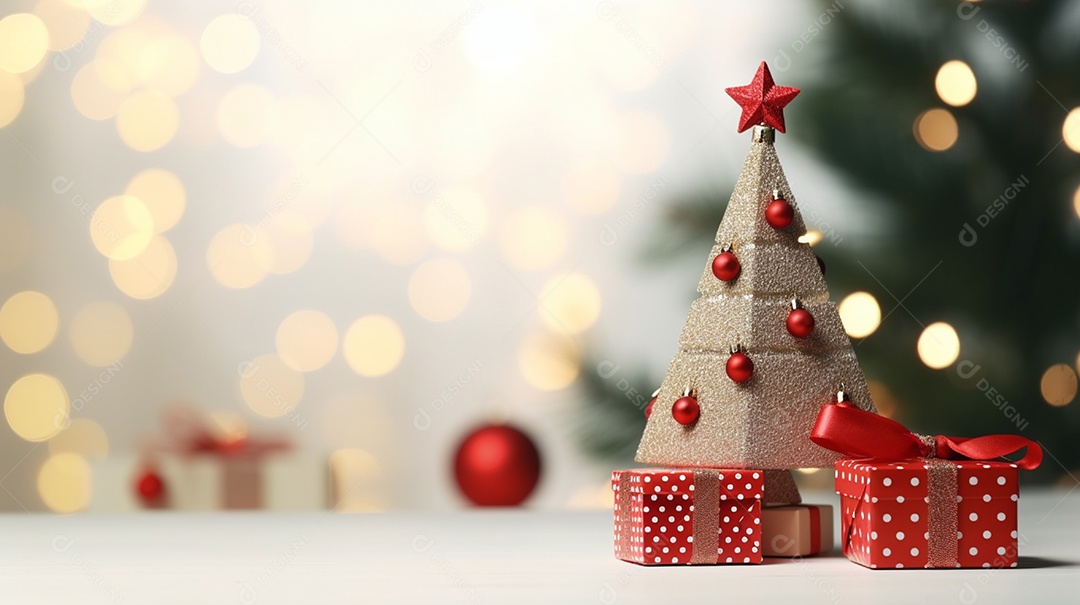 Árvore de natal decorada com presentes