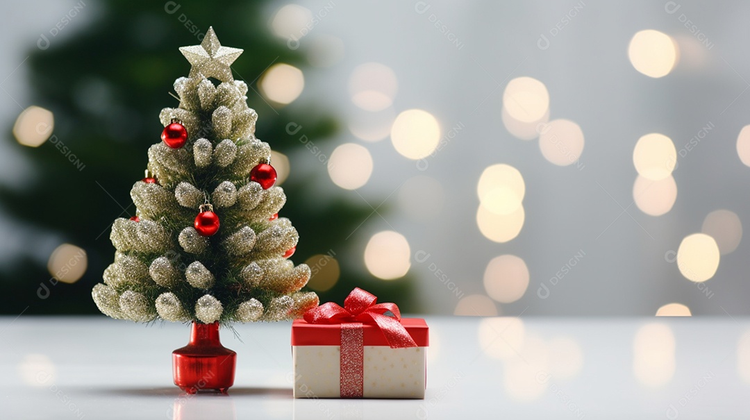 Árvore de natal decorada com presentes