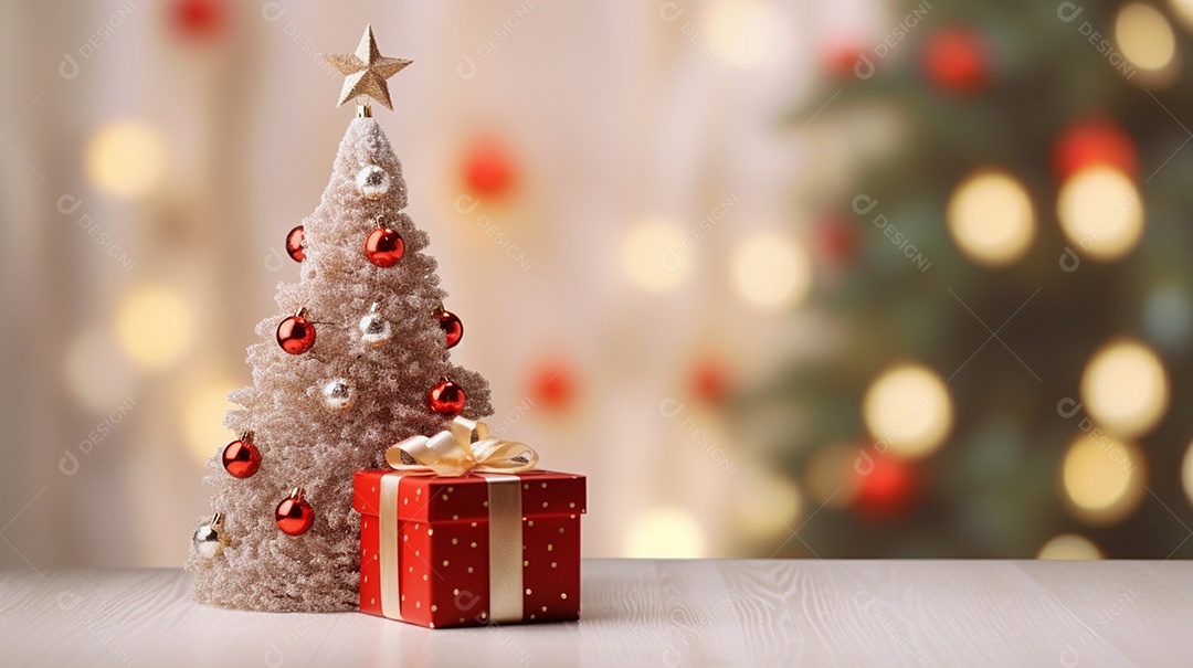 Árvore de natal decorada com presentes