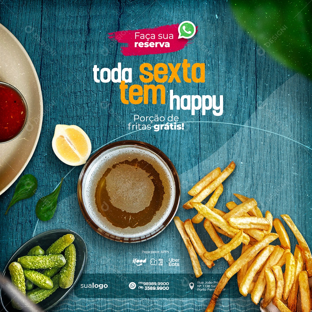 Social Media Toda Sexta Tem Happy Porção De Fritas PSD Editável
