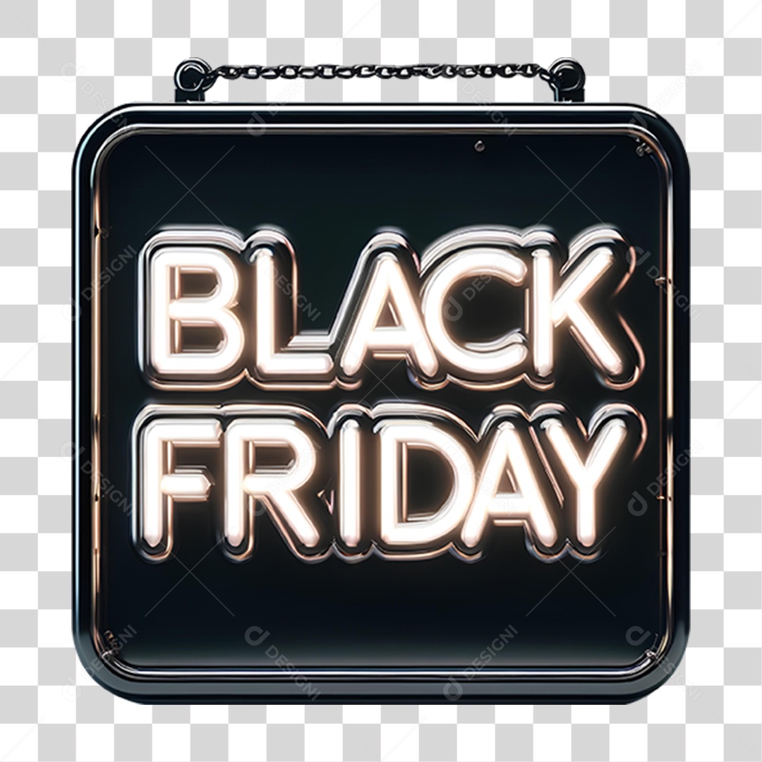 Selo 3D Black Friday para Composição PNG Transparente