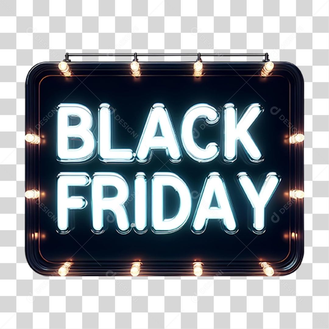 Black Friday 3D Seal for Transparent PNG Composition