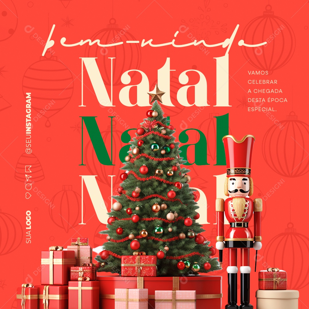 Social Media Bem Vindo Natal Vamos Celebrar a Chegada Desta Época Especial PSD Editável