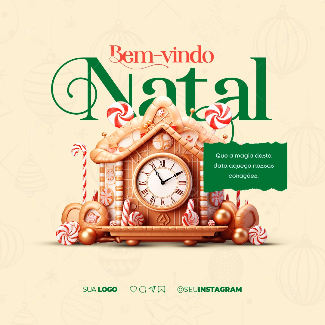 Bem Vindo Natal Que a Magia Desta Data Aqueça nossos Corações Social Media PSD Editável