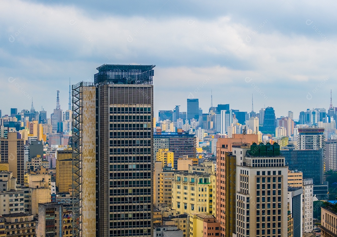 Vista aérea de edifícios no centro da cidade de São Paulo