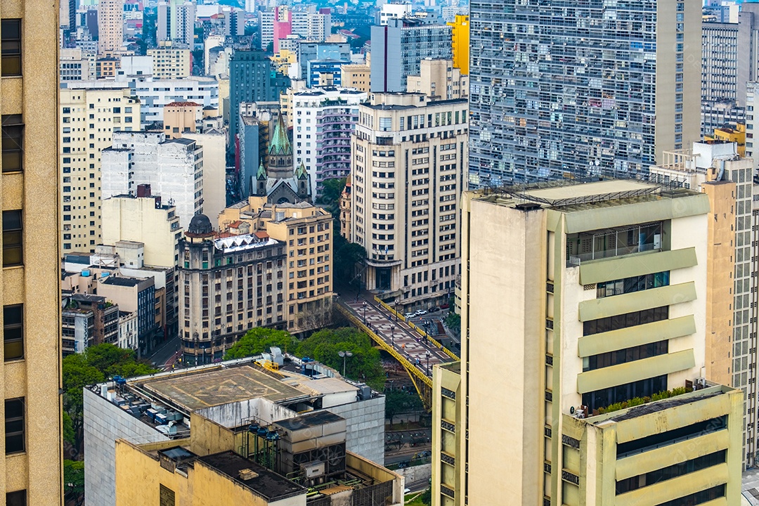 Bela vista aérea do centro de São Paulo