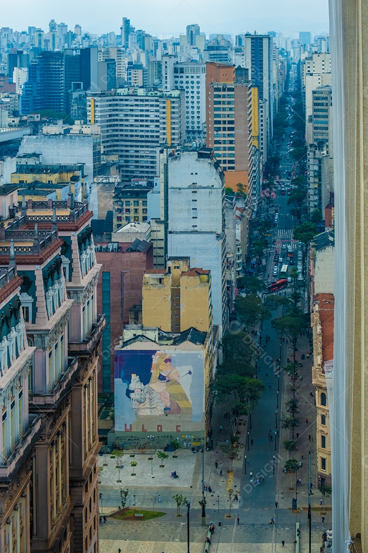 Bela vista aérea do centro de São Paulo