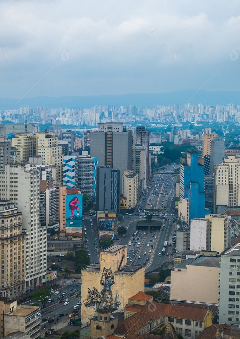 Vista aérea de edifícios no centro da cidade de São Paulo