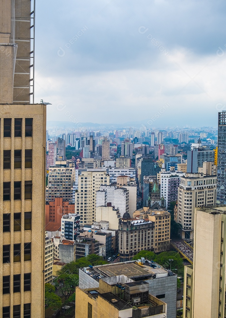 Vista aérea de edifícios no centro da cidade de São Paulo