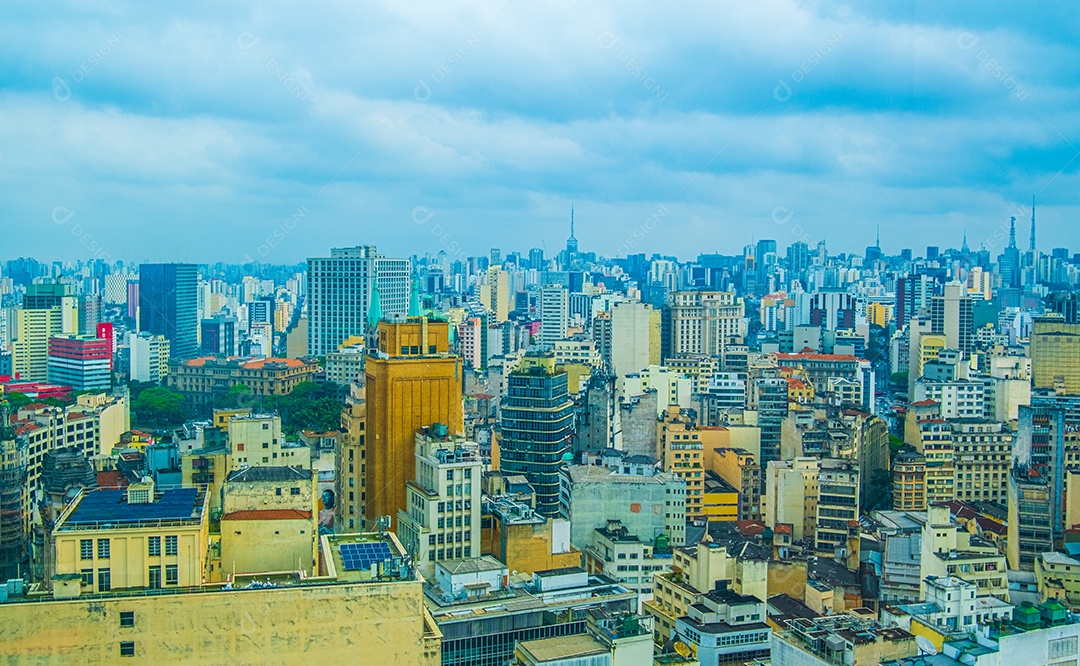 Vista aérea de edifícios no centro da cidade de São Paulo