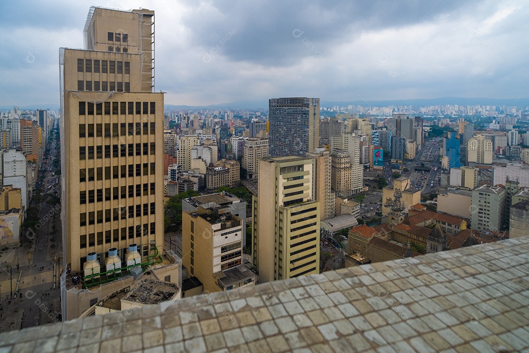 Vista aérea de edifícios no centro da cidade de São Paulo