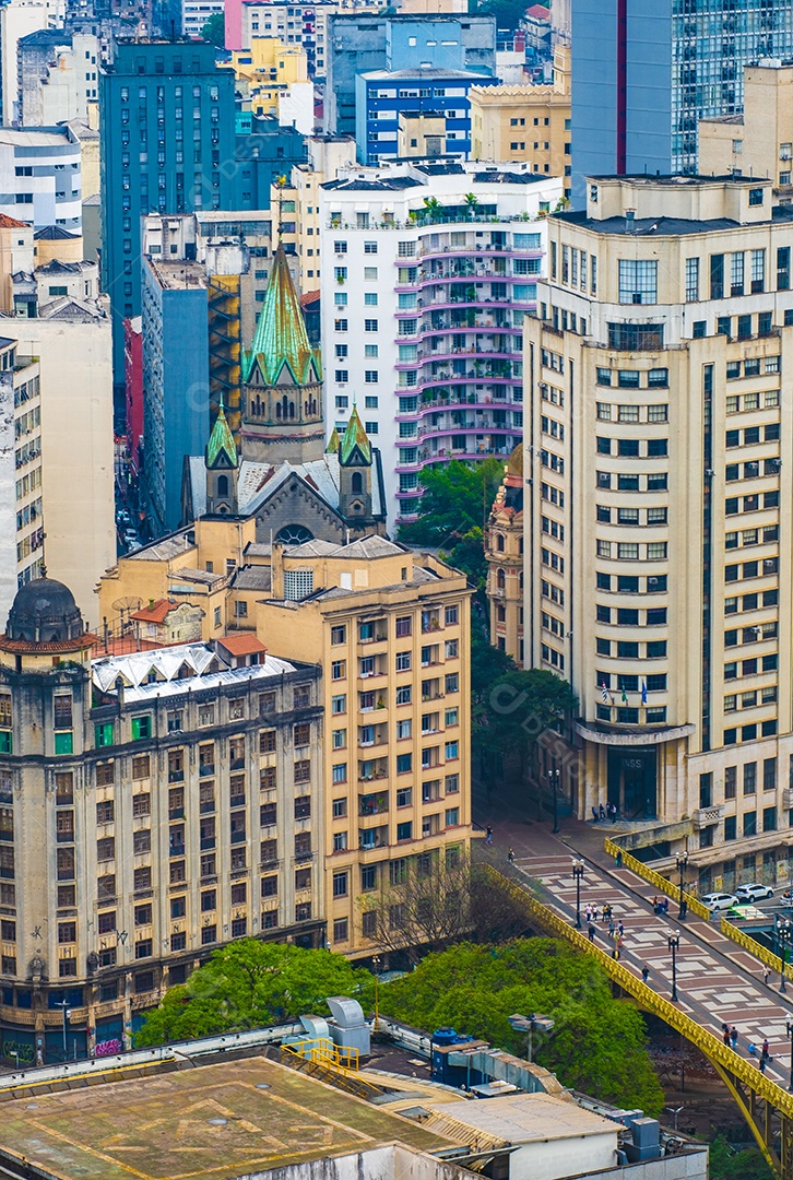 Vista aérea de edifícios no centro da cidade de São Paulo