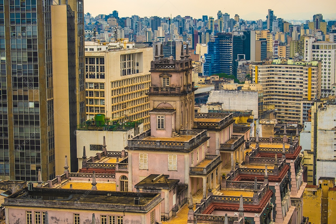 Vista aérea de edifícios no centro da cidade de São Paulo