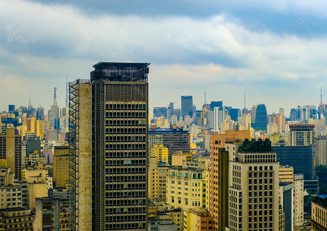 Vista aérea de edifícios no centro da cidade de São Paulo