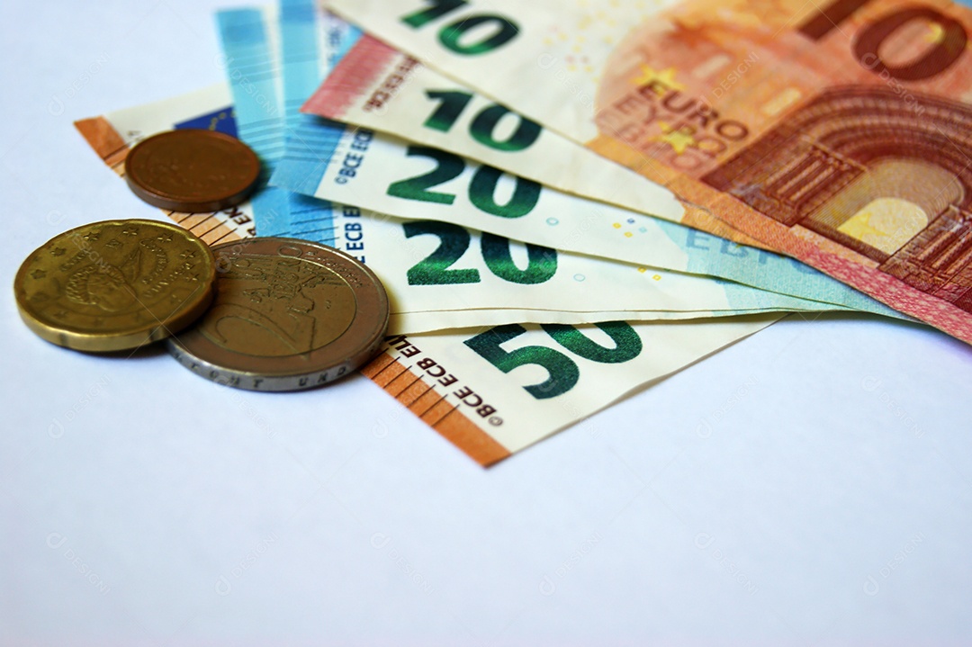 Notas e moedas de euro